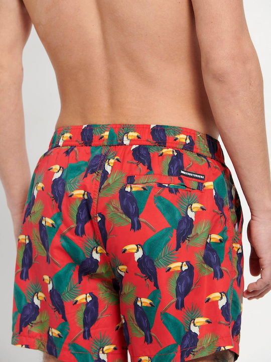 Funky Buddha FBM007-01416 Men's Swimwear Shorts Red