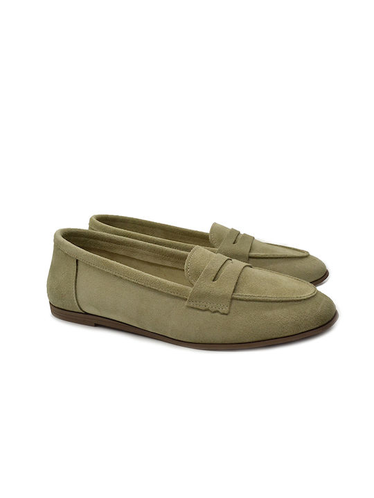 Hawkins Premium Damen Loafers in Grün Farbe