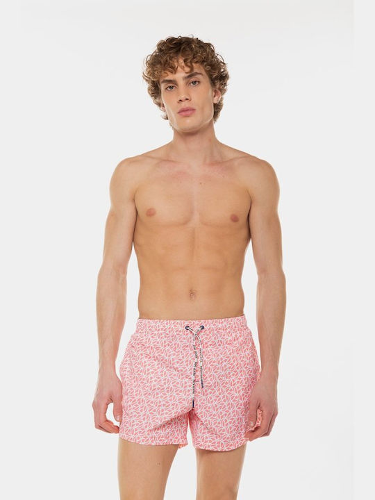 Pepe Jeans Ferdi Men's Swimwear Shorts Pink with Patterns