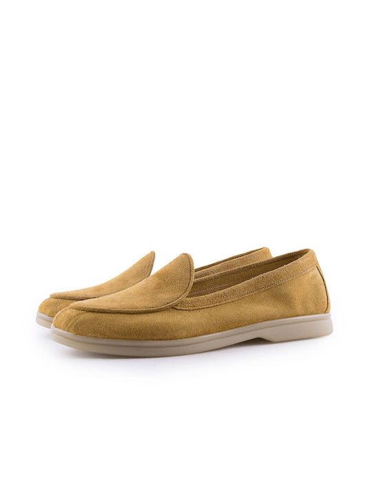 Stefania Leder Damen Loafers in Tabac Braun Farbe