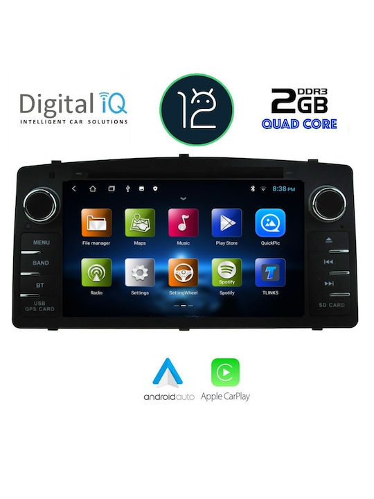 Digital IQ Auto-Audiosystem für Toyota Korolla 2000-2006 (Bluetooth/USB/AUX/WiFi/GPS/Apple-Carplay/Android-Auto/Notenblätter) mit Touchscreen 7"