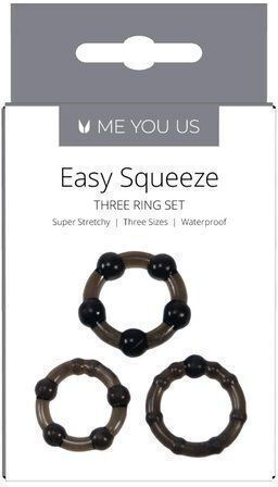 Me You Us Easy Squeeze Set Cock Rings Schwanz Schwarz 3Stück