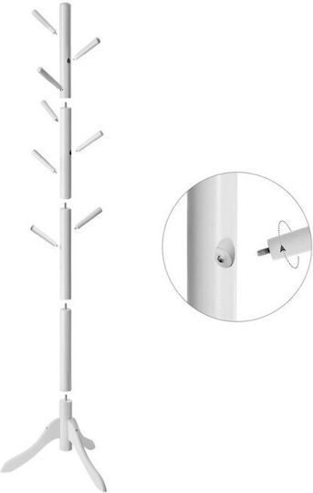 Vasagle Καλόγερος Ξύλινος Λευκός 57x57x175cm