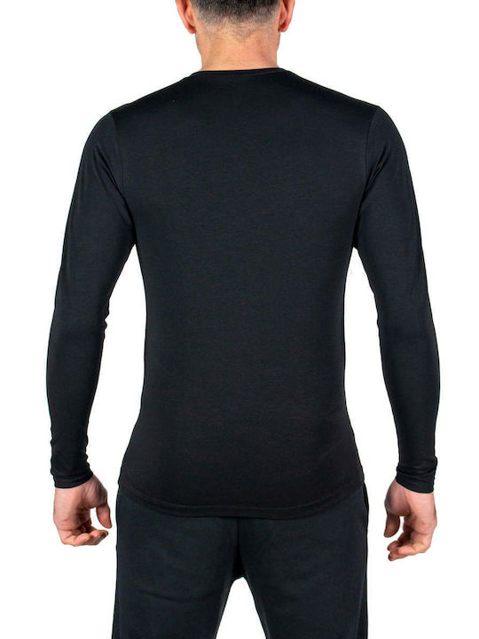 A.A UNDERWEAR Men's Long Sleeve Undershirt Black