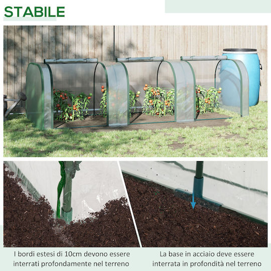 Outsunny Tunnel Greenhouse Tunnel with Metal Frame 2.95x1x0.8m