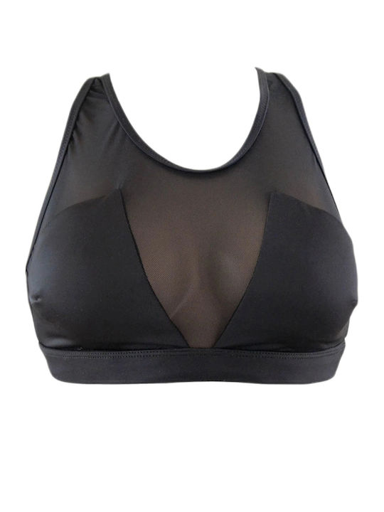 Women's Bustier Swimsuit with Transparencies in Black color BRALLITA BIKINI TOP