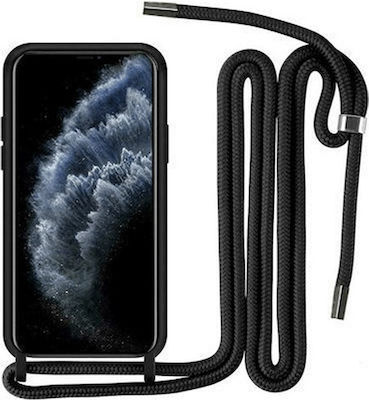 Sonique Carryhang Back Cover Σιλικόνης με Λουράκι Μαύρο (Galaxy A21s)