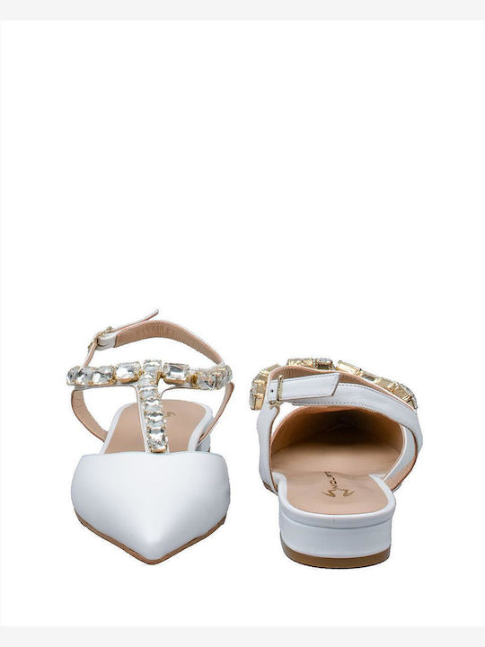 Leather Pointy Ballerinas White