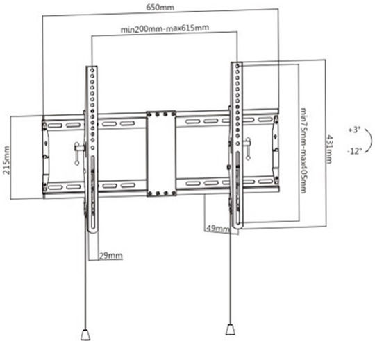 Gembird WM-80T-01 Βάση Τηλεόρασης Τοίχου έως 70kg