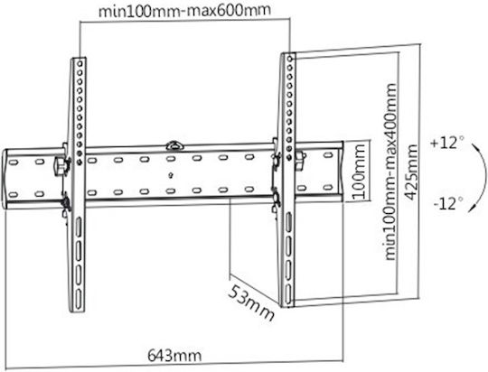 Gembird WM-70T-02 Βάση Τηλεόρασης έως 70"
