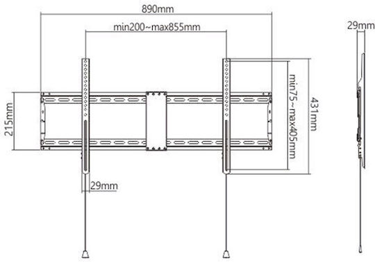 Gembird WM-90F-01 WM-90F-01 Wandhalterung für Fernseher bis 90" und 70kg