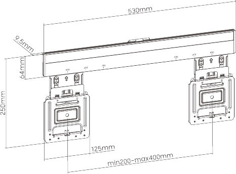Brateck LED-1944 LED-1944 Wall TV Mount up to 32" and 75kg