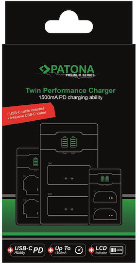 Patona Διπλός Φορτιστής Μπαταρίας Twin Performance EN-EL15/EN-EL15C Συμβατός με Nikon
