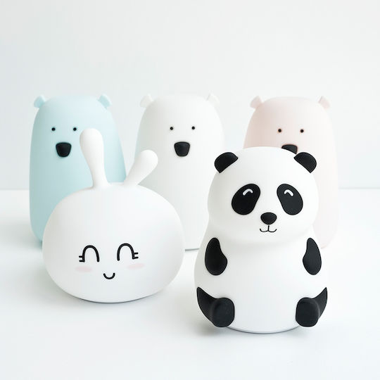 Rabbit & Friends Παιδικό Διακοσμητικό Φωτιστικό Φωτιστικό Νυκτός Πάντα Λευκό 14x10cm