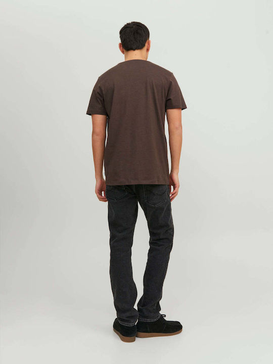 Jack & Jones T-shirt Bărbătesc cu Mânecă Scurtă Seal Brown