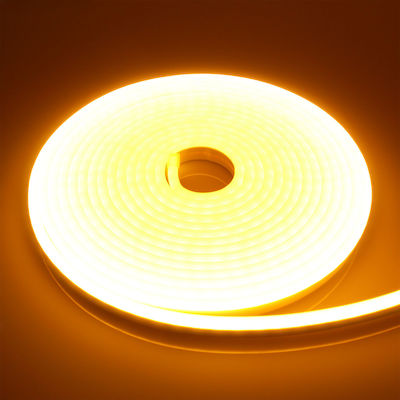 Rezistentă la apă Bandă Neon Flex LED Alimentare 12V cu Lumină Galben Lungime 5m și 120 LED-uri pe Metru