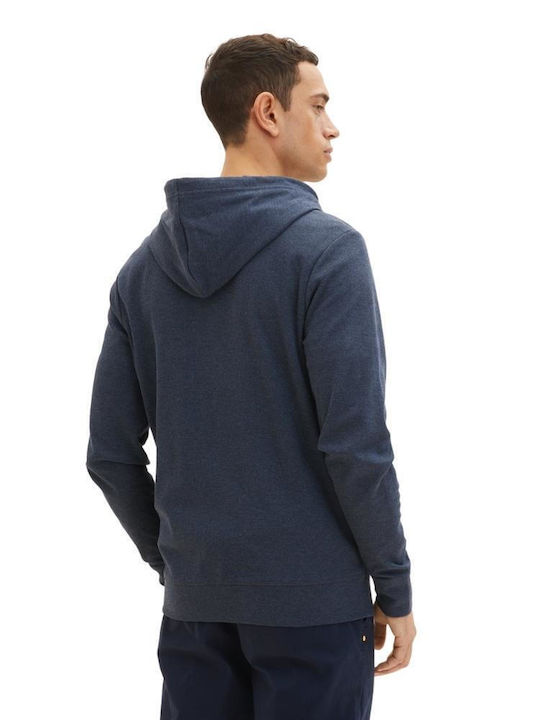 Tom Tailor Herren Sweatshirt Jacke mit Kapuze und Taschen Sky Captain Blue