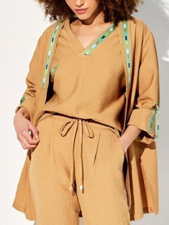 Damen Kimono Braun