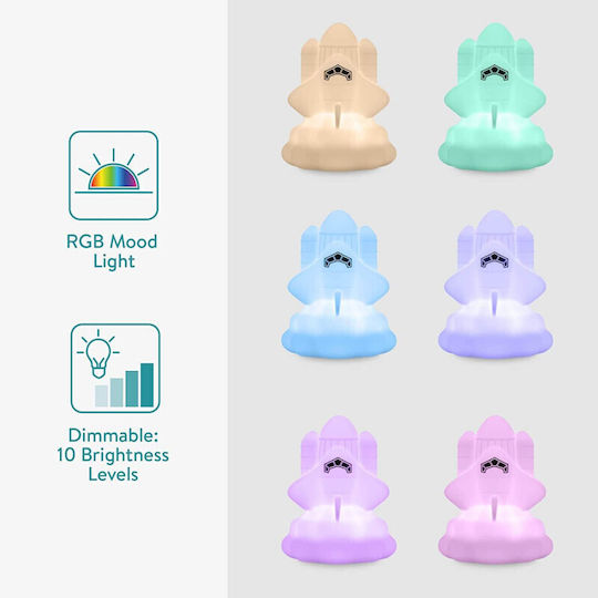 Navaris LED Детско Декоративно Осветление Touch Silicone Night Light Бял 9.6x9.6см