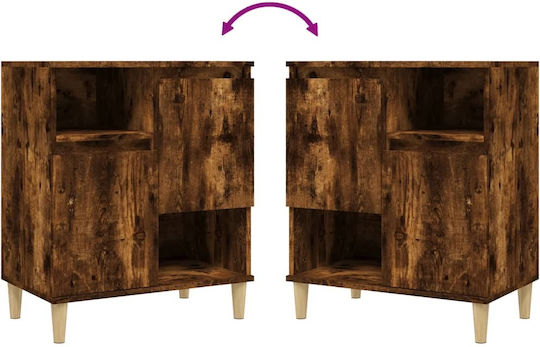 Μπουφές Ξύλινος Καπνιστή Δρυς 60x35x70cm