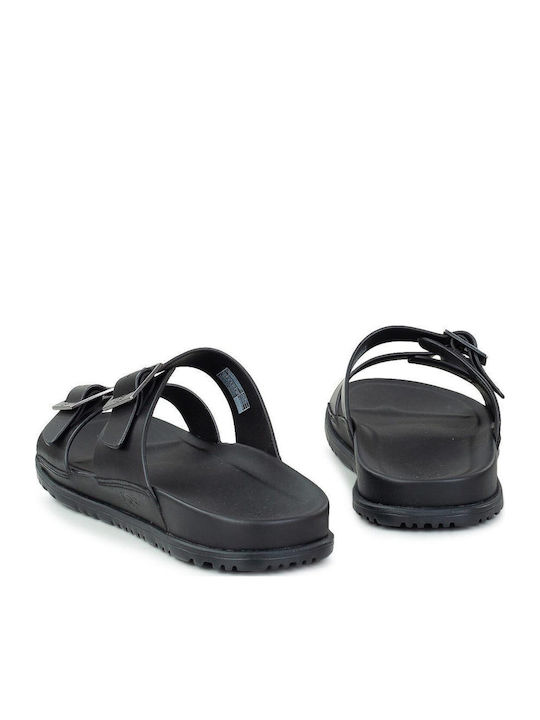 1119530 Leder Herrensandalen in Schwarz Farbe
