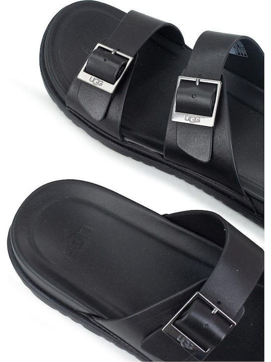 1119530 Leder Herrensandalen in Schwarz Farbe
