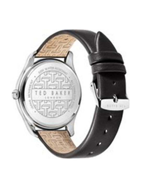 Ted Baker Leytonn Herrenuhr 40mm Batterie mit Schwarz Lederarmband