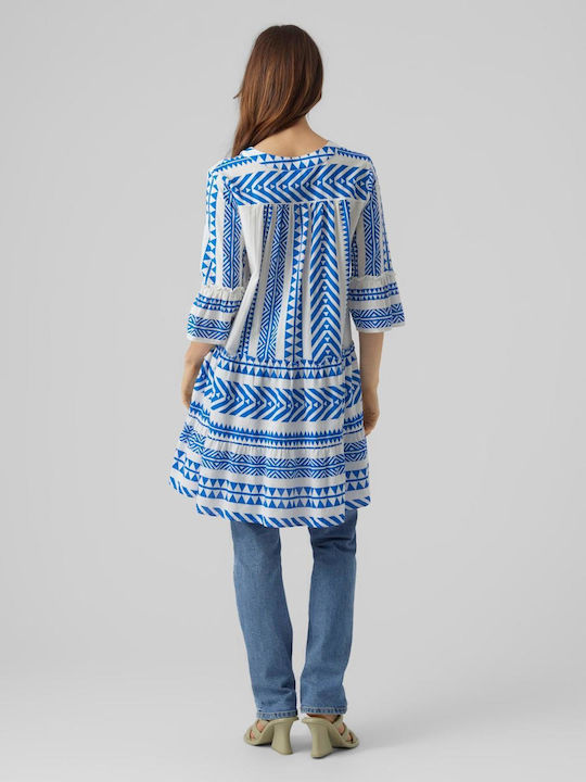 Rochii De Vară Pentru Femei Mini Rochie-Cămașă Denim Alb Imprimeu All Over Ibiza Skydiver