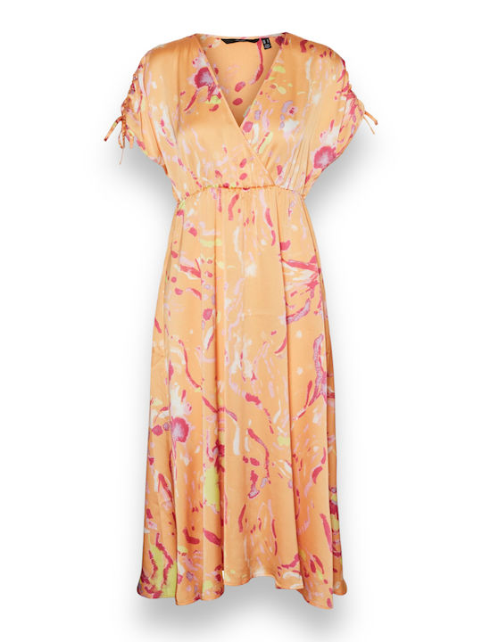Summer Midi Dress Wrap Orange