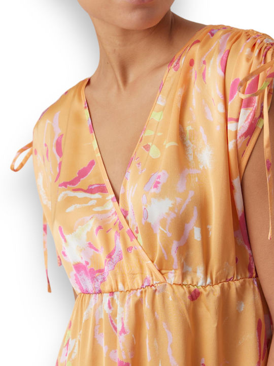 Summer Midi Dress Wrap Orange