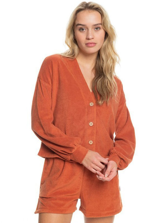 Roxy Threes Company Towel Fabric Women's Cardigan Orange