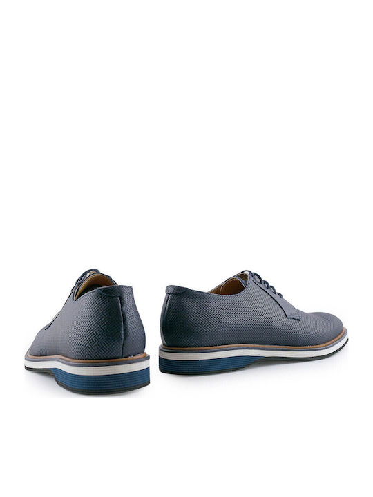 0014 Men's Leather Casual Shoes Blue