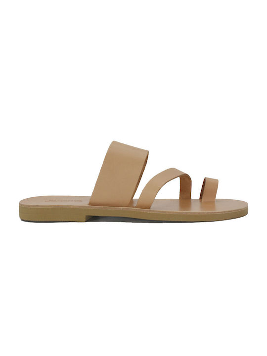 Men's leather sandal in natural color