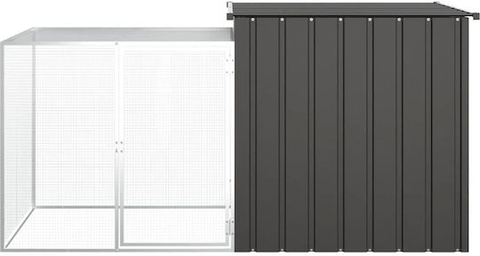 vidaXL Poultry Coop of Galvanized Steel L2 x W1 x H0.91m