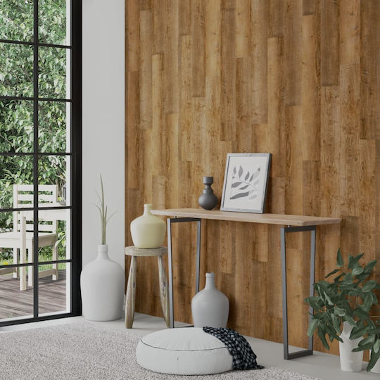 3D Wall Panels Made of PVC Brown 91.5x15cm