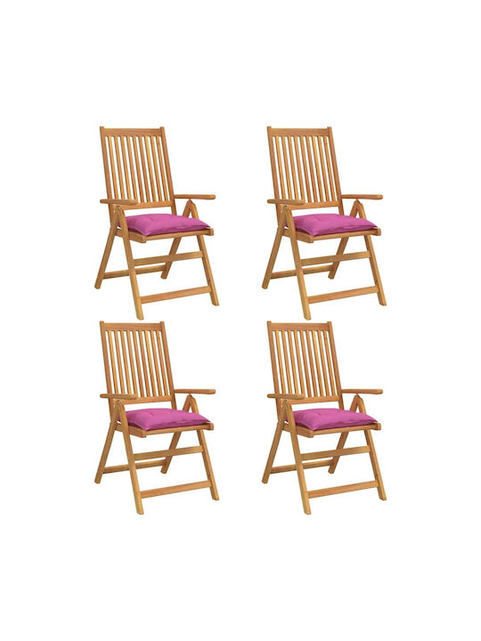 vidaXL Garden Chair Cushion Green 4 Pieces 50x50cm