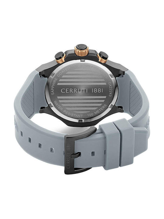 Cerruti Lucardo Watch Chronograph Battery with Gray Rubber Strap