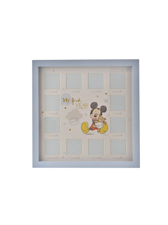 Disney Mickey Παιδική Κορνίζα Ξύλινη Γαλάζια 28x28cm