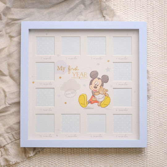 Disney Mickey Cadru de poze pentru copii Rama foto Lemn Albastru 28x28cm
