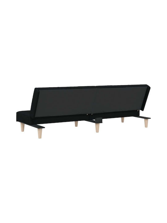Τριθέσιος Καναπές Κρεβάτι Μαύρος 200x89x33εκ. 351883