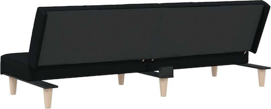 Τριθέσιος Καναπές Κρεβάτι Μαύρος 200x89x33εκ. 351883