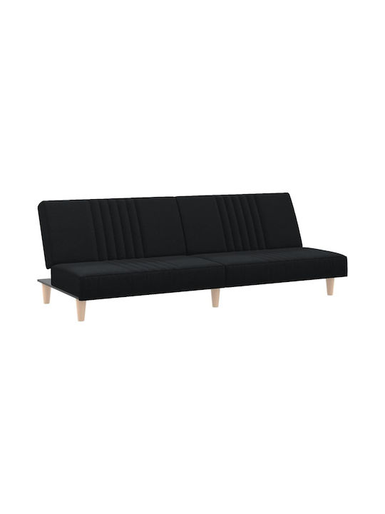 Τριθέσιος Καναπές Κρεβάτι Μαύρος 200x89x33εκ. 351883