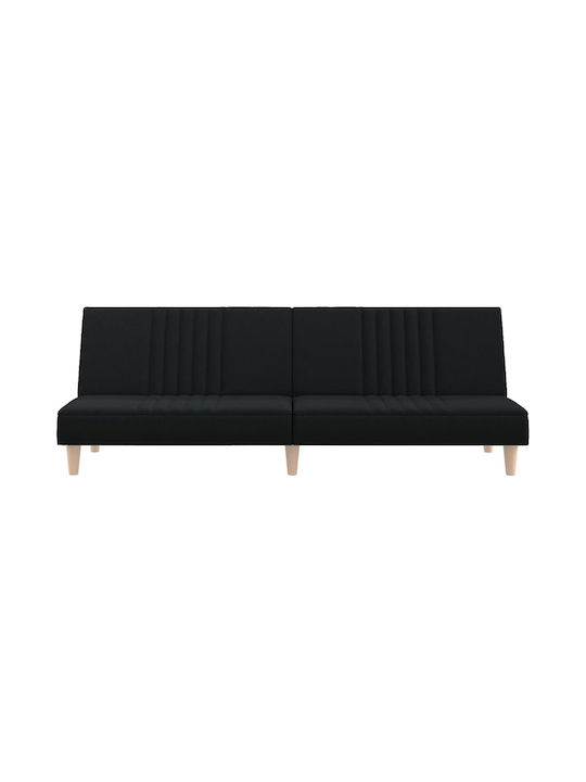 Τριθέσιος Καναπές Κρεβάτι Μαύρος 200x89x33εκ. 351883