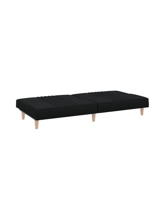 Τριθέσιος Καναπές Κρεβάτι Μαύρος 200x89x33εκ. 351883