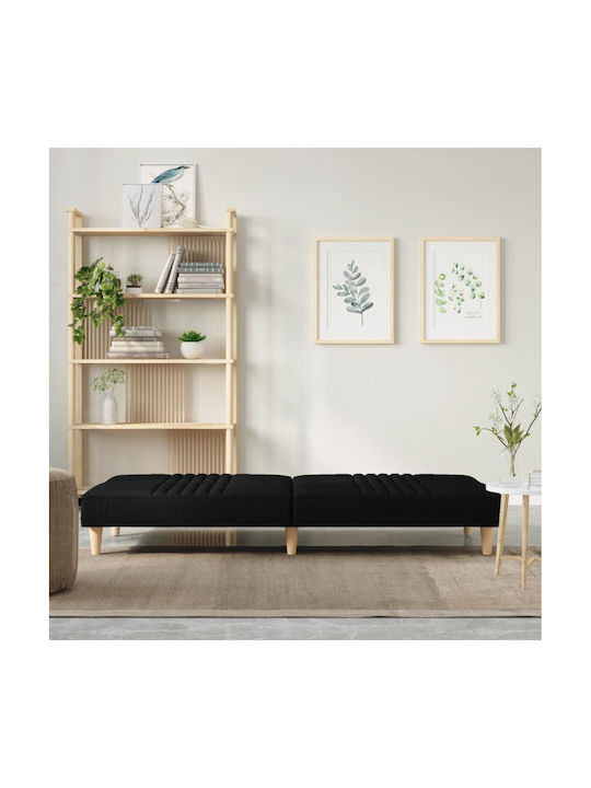 Τριθέσιος Καναπές Κρεβάτι Μαύρος 200x89x33εκ. 351883