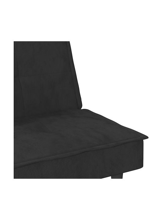 Dreisitzer Sofa Bett Samt Schwarz 200x89x70cm