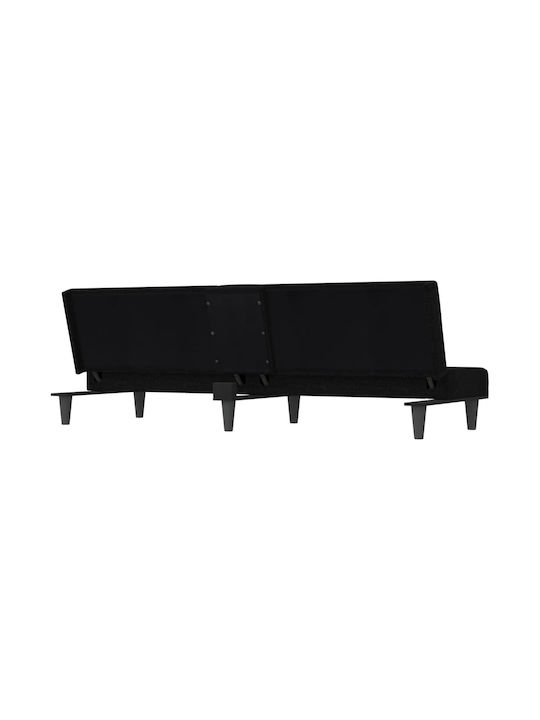 Three-Seater Couch Bed Black 200x89x70 cm