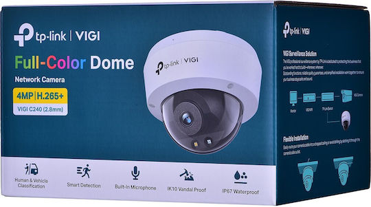 TP-LINK VIGI C240 v1 IP Κάμερα Παρακολούθησης Full HD+ 4MP Αδιάβροχη με Μικρόφωνο και Φακό 2.8mm