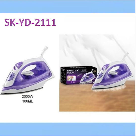 Sokany SK-YD-2111 Fier de Călcat cu Aburi 2000W cu Talpă Ceramică