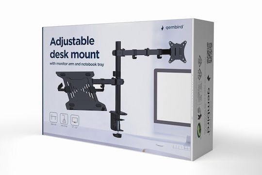 Gembird Stand Desk Mounted Monitor up to 32" with Arm & Notebook Tray (MA-DA-03)